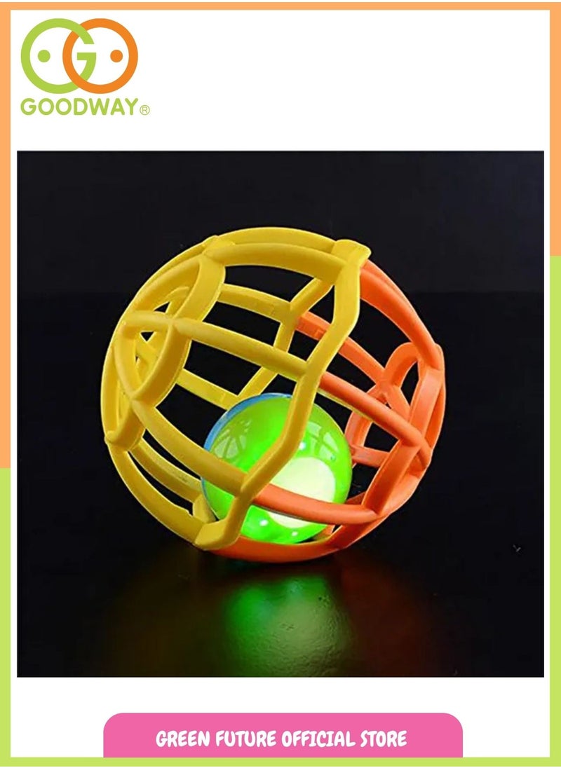 Goodway - Baby Soft Rattle Ball Toy with Inner Sound Ball & Light, Easy-to-Grip Sensory Play Toy for Infants 3+ Months, Safe & Lightweight Design – Multicolour - Image 1