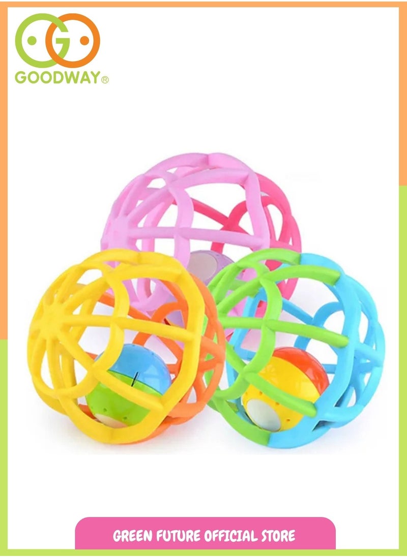 Goodway - Baby Soft Rattle Ball Toy with Inner Sound Ball & Light, Easy-to-Grip Sensory Play Toy for Infants 3+ Months, Safe & Lightweight Design – Multicolour - Image 1