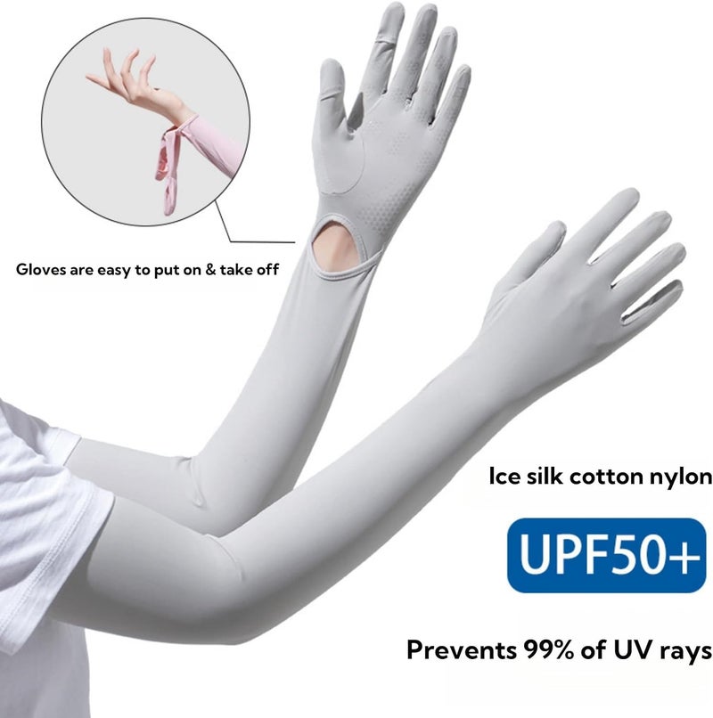 JDLYEVER Sun Protection Gloves – Lightweight Summer UV Protection Arm Sleeves for Women – Touchscreen Compatible UPF 50+ Sunblock Gloves – Ideal for Cycling, Golf, Driving, Hiking - Image 2