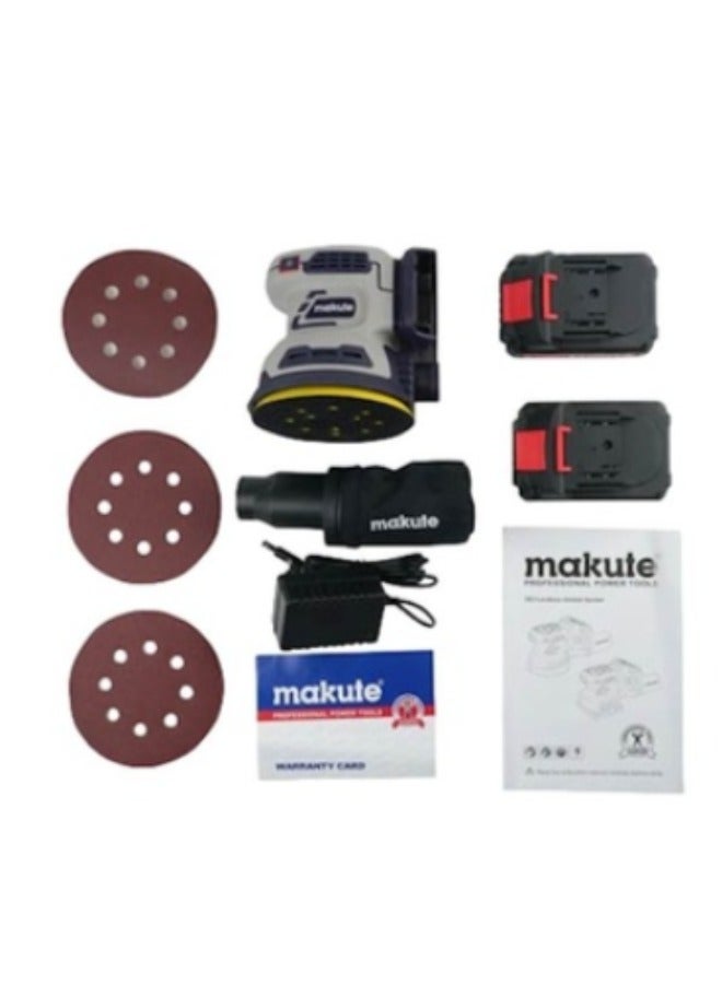 makute Cordless Brushless Orbital Sander with 3 Gears  for Portable Grinding Polishing Grinder Flap Woodworking Machinery Wood (COS1251-2BL) - Image 2