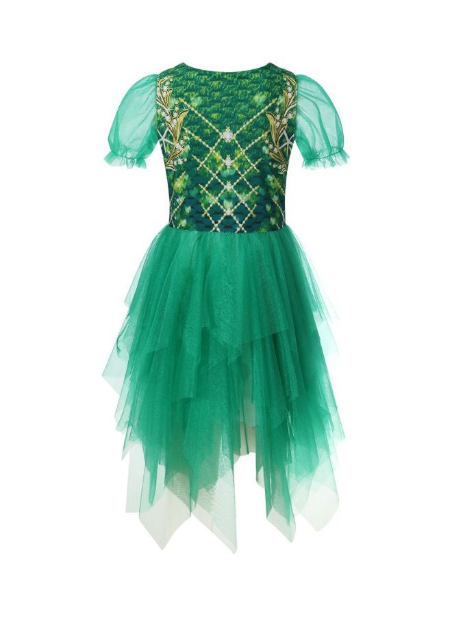 Loquat Girls Sequined Puff Sleeve Princess Dress Performance Costume - Image 1