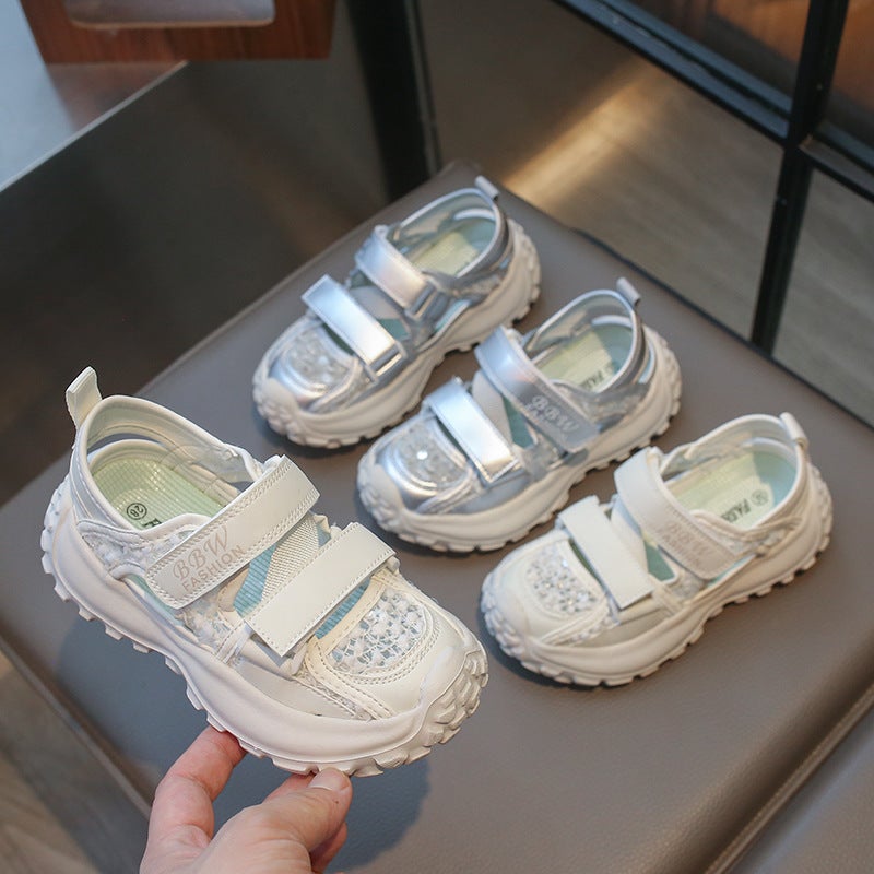Boys' Sports Frame Shoes Hollow Breathable Shoes 2025 Summer Children'S Non-Slip Soft Sole Large Girls' Shoes - Image 2