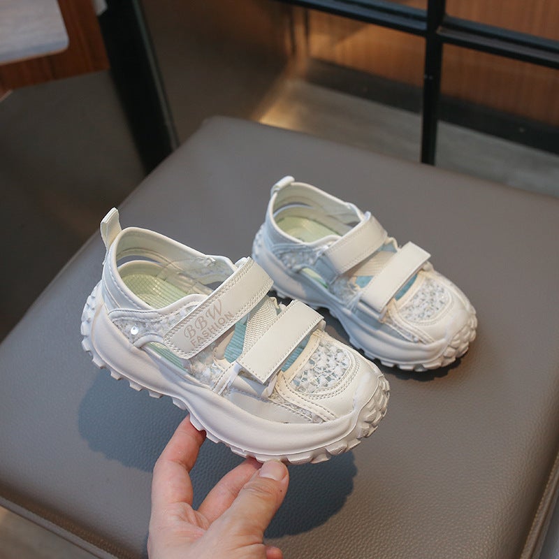 Boys' Sports Frame Shoes Hollow Breathable Shoes 2025 Summer Children'S Non-Slip Soft Sole Large Girls' Shoes - Image 3