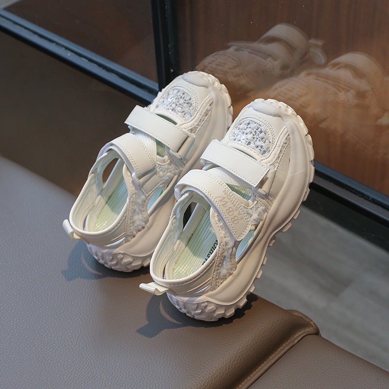 Boys' Sports Frame Shoes Hollow Breathable Shoes 2025 Summer Children'S Non-Slip Soft Sole Large Girls' Shoes - Image 1