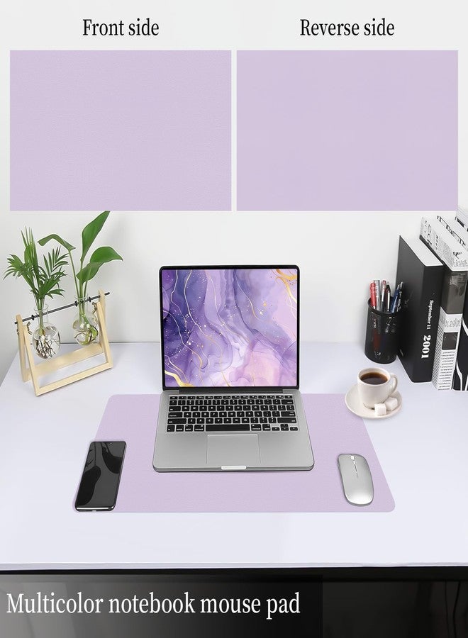 بلوس واقي لوحة الماوس من الجلد من بلوس، واقي مانع للانزلاق للكمبيوتر المحمول، حصيرة مكتب مقاومة للماء، وسادة لوحة مفاتيح، وسادة كتابة مكتبية، وجهان - حصيرة طاولة للاستخدام في المكتب والمنزل (بنفسجي، 23.6 بوصة × 13.8 بوصة). - Image 3