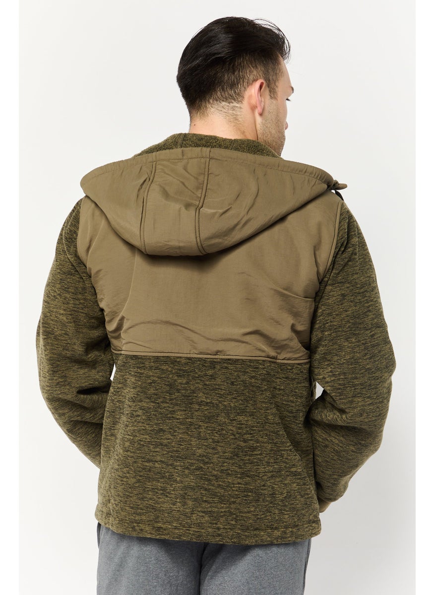 Hurley Men Sportswear Fit Long Sleeve Outdoor Hooded Jacket, Olive  - Image 4