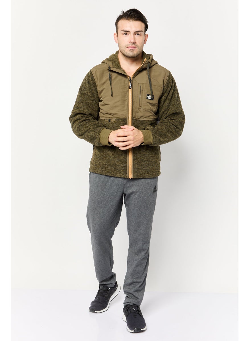 Hurley Men Sportswear Fit Long Sleeve Outdoor Hooded Jacket, Olive  - Image 2