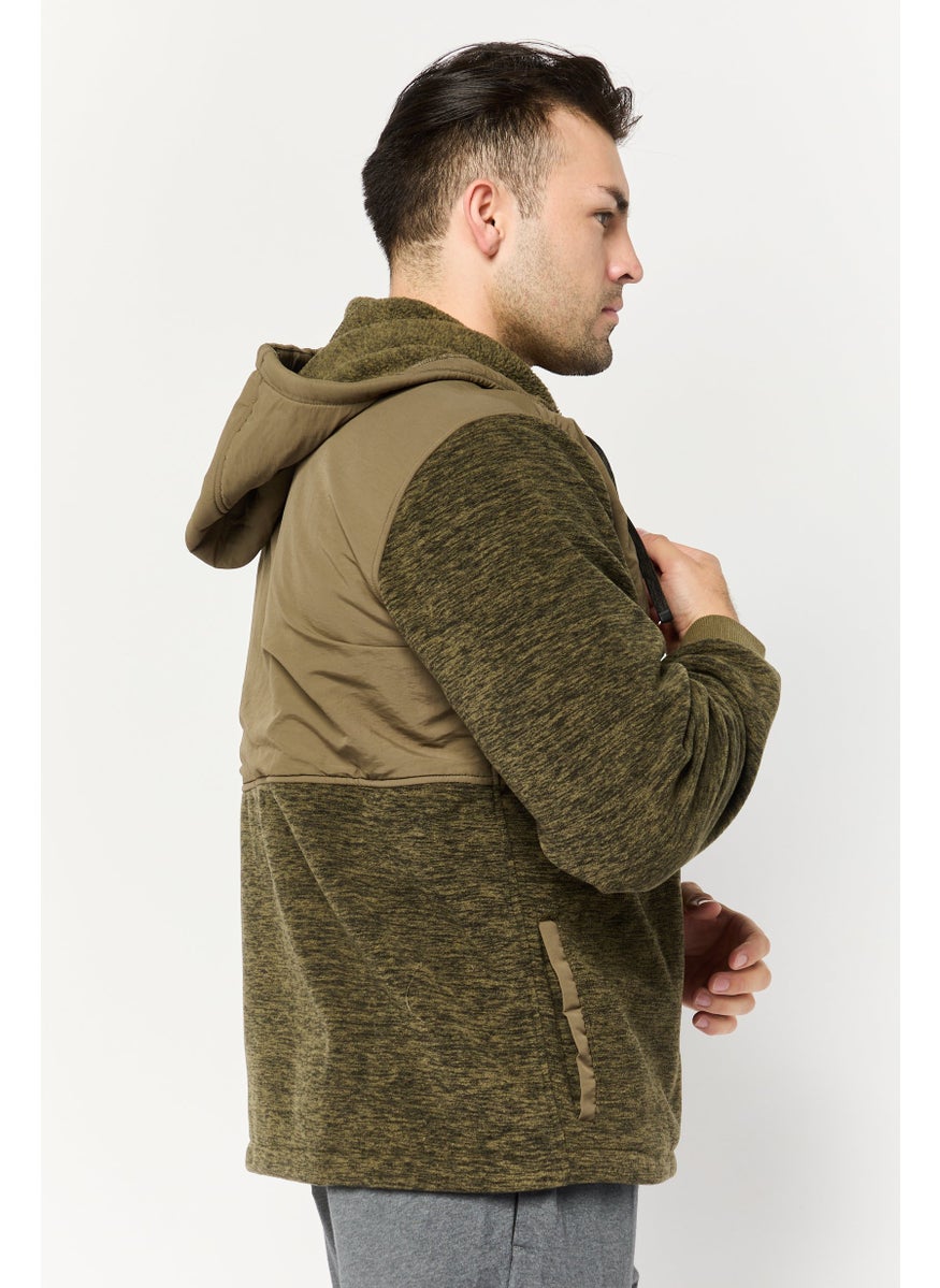 Hurley Men Sportswear Fit Long Sleeve Outdoor Hooded Jacket, Olive  - Image 3