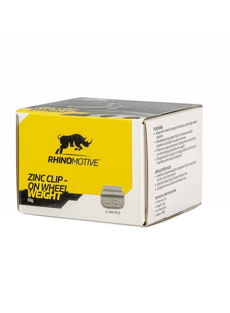 RHINOMOTIVE Automotive Zinc Clip-on Wheel Weight 10g 100Pcs per Box  - Image 4