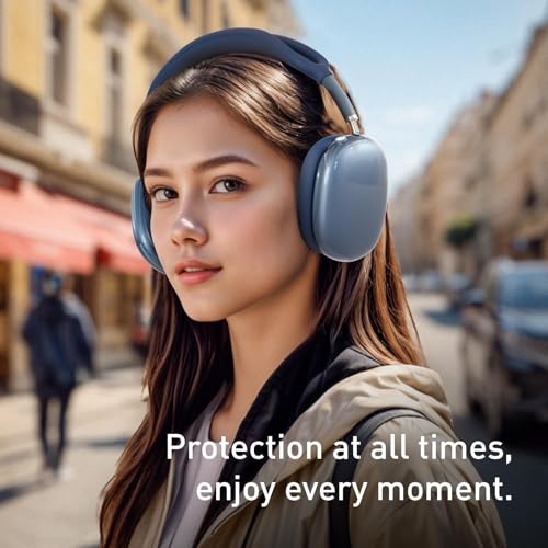 MOLOPPO Case Cover for AirPods Max Headphones, Silicone Ear Pad/Headband Cover/Clear Soft TPU Ear Cups, [3 in 1] Accessories Protector for Apple for AirPod Max (2024/2020),Blue - Image 4