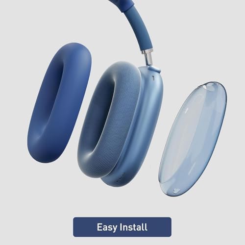 MOLOPPO Case Cover for AirPods Max Headphones, Silicone Ear Pad/Headband Cover/Clear Soft TPU Ear Cups, [3 in 1] Accessories Protector for Apple for AirPod Max (2024/2020),Blue - Image 3
