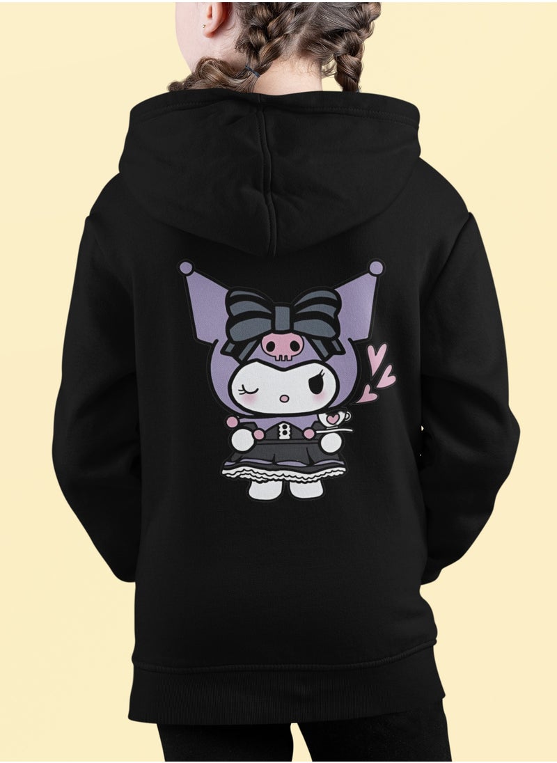 ZOOM Kuromi Purple Baby Black Hoodie  - Image 1