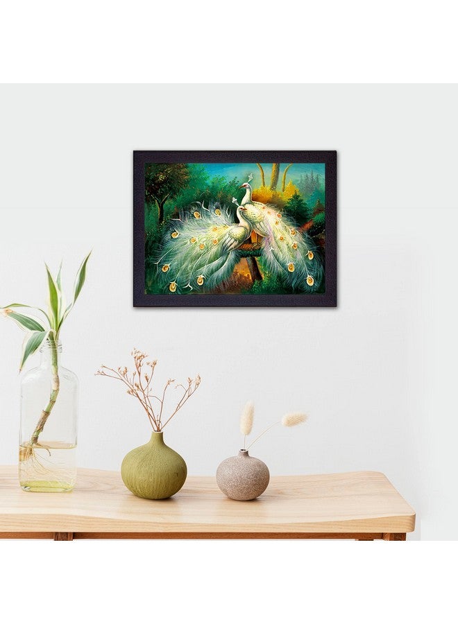 Masstone Peacock Modern Art UV Matt Textured Effect Framed HD Digital Reprint, Wall Art Painting for Decor Home/Office/Bedroom/Living Room Wall (Multicolor, 35X28 CM), Pack of 1 - Image 4