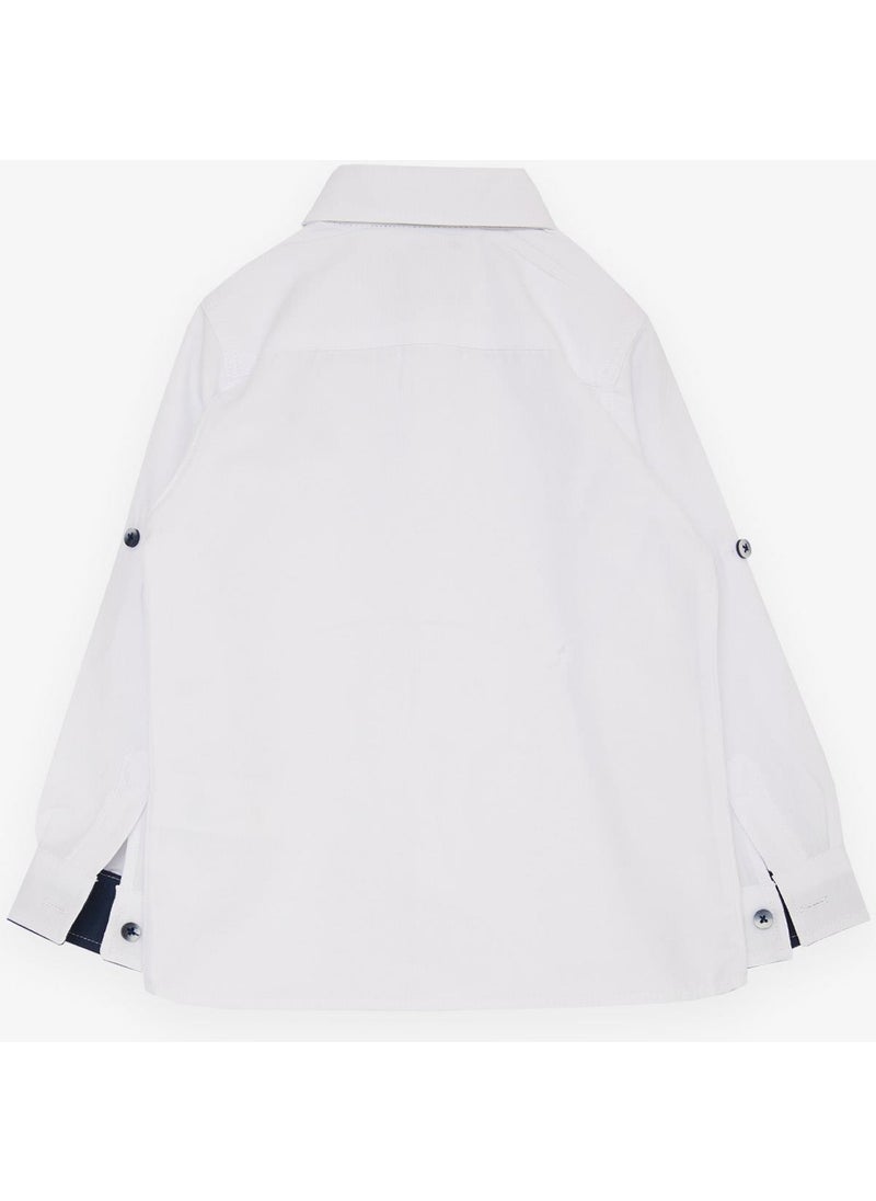 Breeze Girls & Boys Baby Boy Shirt Buttoned Bow Tie 9 Months - 3 Years, White  - Image 2