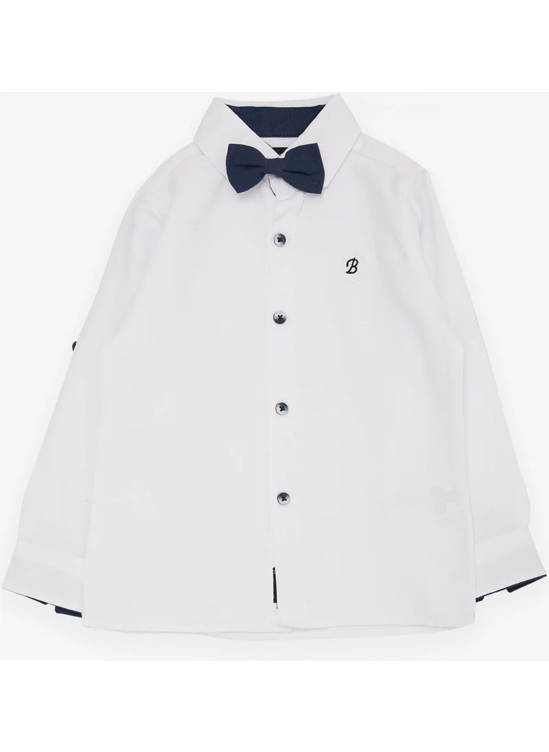 Breeze Girls & Boys Baby Boy Shirt Buttoned Bow Tie 9 Months - 3 Years, White