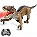 Sunrad Remote Control Dinosaur Toys for Kids 35 47 812 Year Old Electronic RC Robot Dinosaur with Spray Light Roar Realistic Walking TRex Toys Birthday Gifts for Boys Girls Brown - Image 2