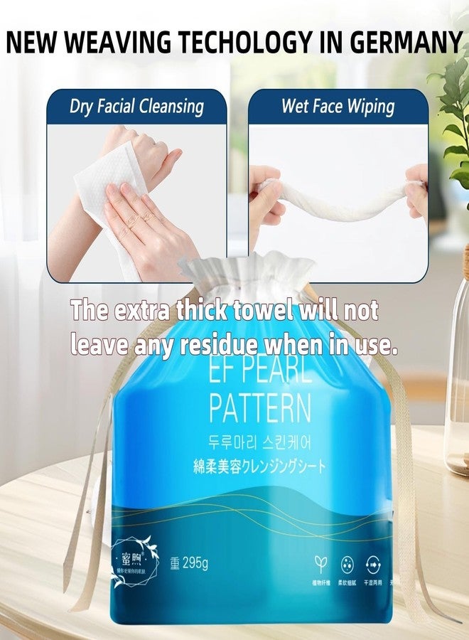 MIXUISEE مناديل وجه قابلة للاستخدام مرة واحدة، مناديل معلقة على الحائط من MIXUISEE. مناشف وجه قطنية لفة، سميكة جداً 150%، مناديل وجه، مناسبة لإزالة المكياج والتنظيف (سميكة 3 لفات، 216 قطعة) - Image 3
