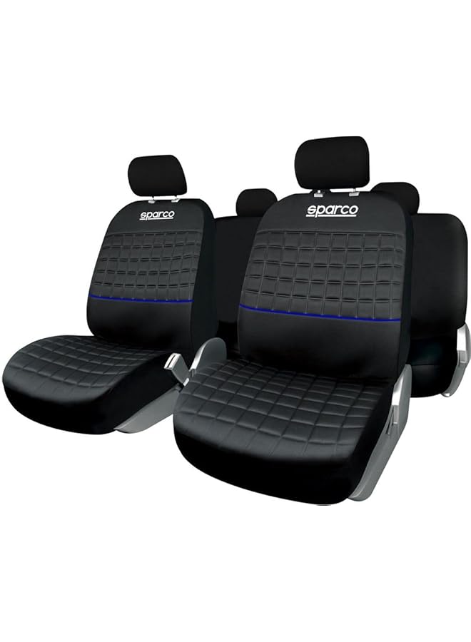 Sparco Universal Seat Cover Lazio Set Black/Blue Spc1042Az - Image 1