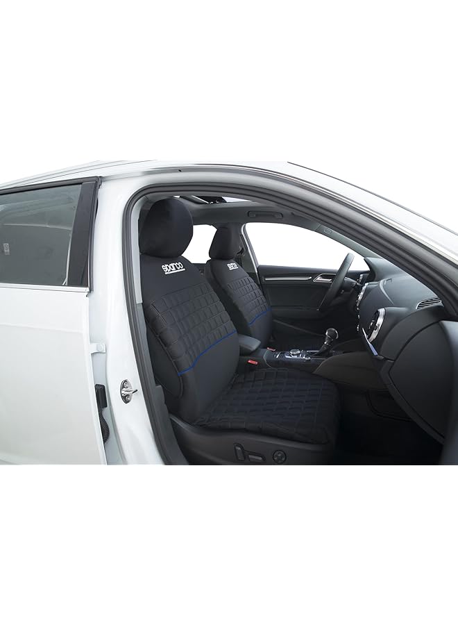 Sparco Universal Seat Cover Lazio Set Black/Blue Spc1042Az - Image 2
