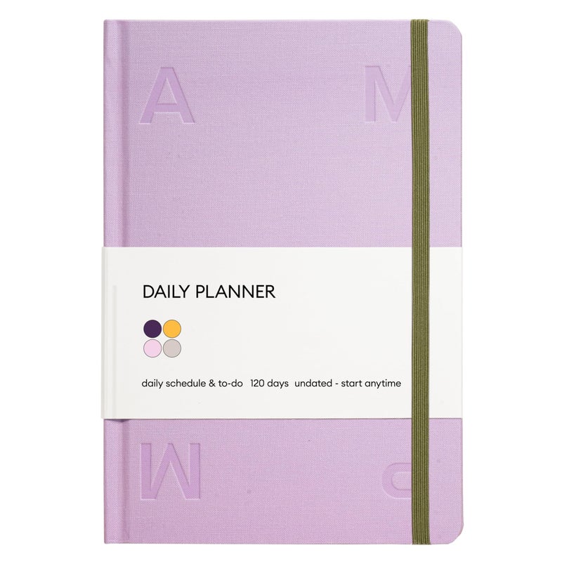 Kunitsa Co. Undated Planner - Hardcover, with Habit Tracker & Goal Setting - Daily, 120 Days, Start Anytime (Lavender) - Image 1