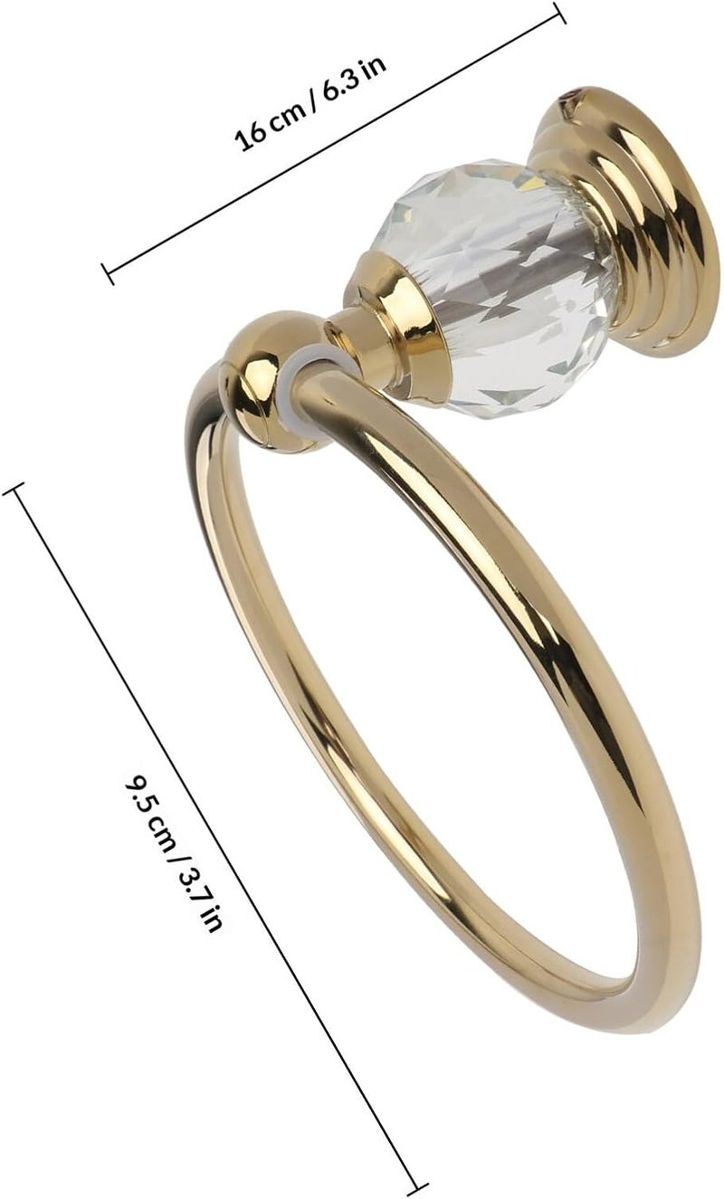 Golden Stainless Steel Bathroom Towel Ring Wall Mounted Towel Holder Round Rack for Household Bath Accessories - Image 2