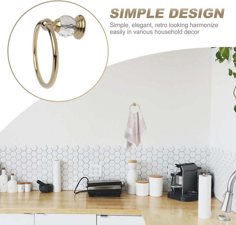 Golden Stainless Steel Bathroom Towel Ring Wall Mounted Towel Holder Round Rack for Household Bath Accessories - Image 3