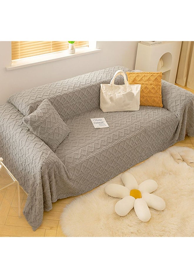 غطاء كنبه جاكار،260*180 سم، جراي - Image 4