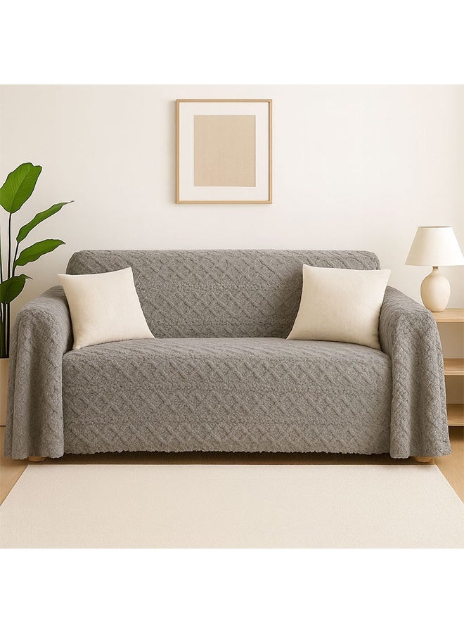 غطاء كنبه جاكار،260*180 سم، جراي - Image 1