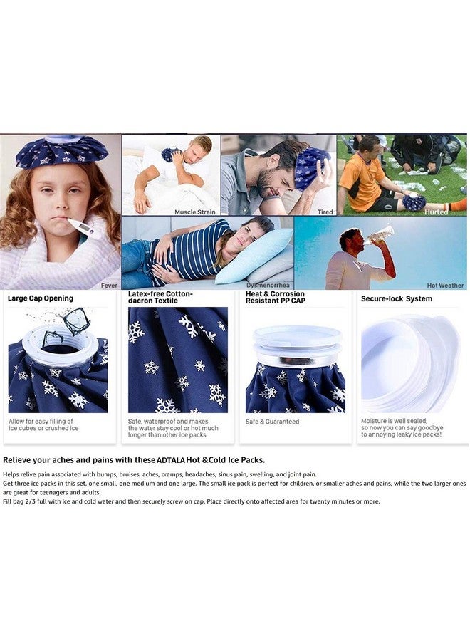Density Collection Reusable Ice Bag For Injuries-Soft Cloth Pain Relief Hot And Cold Therapy Flexible Medical Instant First Aid Kit, Water Ice Refillable Pack For Knee Ankle Shoulder Back Elbow Head - Image 3