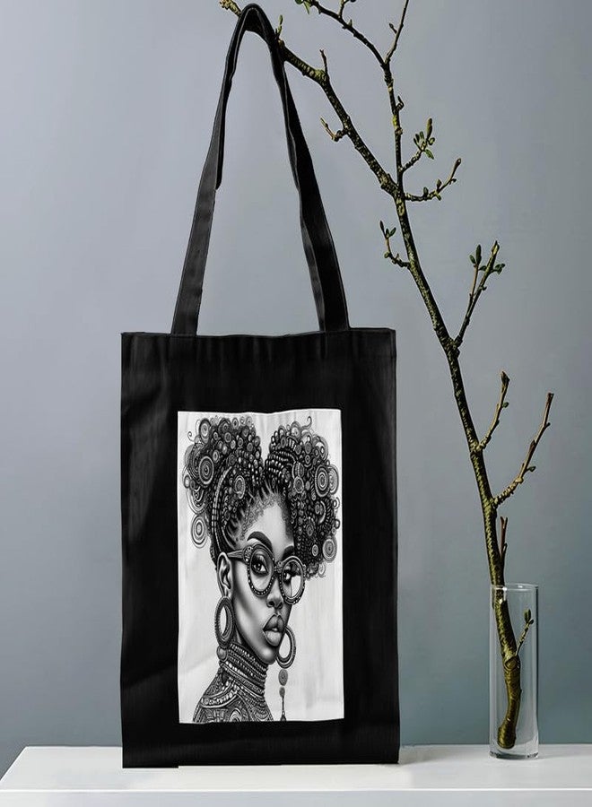 PrintingZone Canvas Tote Bag Aesthetic Reusable Cotton Bags for Women Ladies Girls for School, College, Office, Travel Large Printed Design Eco-Friendly Shopping Bag for Everyday Use(BTB-84)(BTB-84) - Image 2