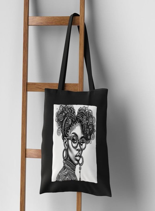 PrintingZone Canvas Tote Bag Aesthetic Reusable Cotton Bags for Women Ladies Girls for School, College, Office, Travel Large Printed Design Eco-Friendly Shopping Bag for Everyday Use(BTB-84)(BTB-84) - Image 4