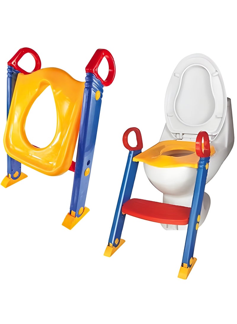 Juud - Juud 2 in 1 Adjustable Potty Training Seat with Step Stool Ladder for Kids Comfortable Non-Slip Toilet Seat for Boys and Girls Foldable Toddler Toilet Training Seat with Handle and Anti-Slip Pads - Image 1