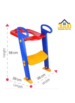 Juud Juud 2 in 1 Adjustable Potty Training Seat with Step Stool Ladder for Kids Comfortable Non-Slip Toilet Seat for Boys and Girls Foldable Toddler Toilet Training Seat with Handle and Anti-Slip Pads  - Image 5