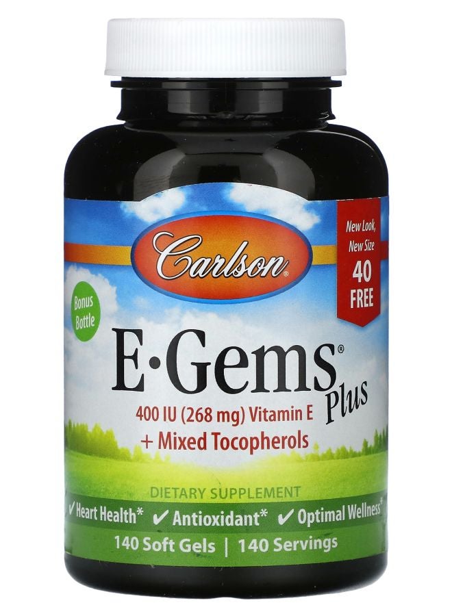 Carlson E-Gems Plus 400 IU (268 mg) 140 Soft  Gels - Image 1