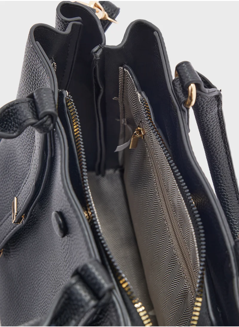 ايلا Metal Trim Detail Satchel Bag