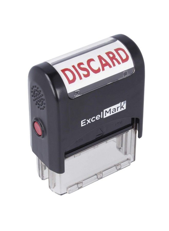 ExcelMark Discard Self Inking Rubber Stamp Red Ink (Excelmark A1539) - Image 2