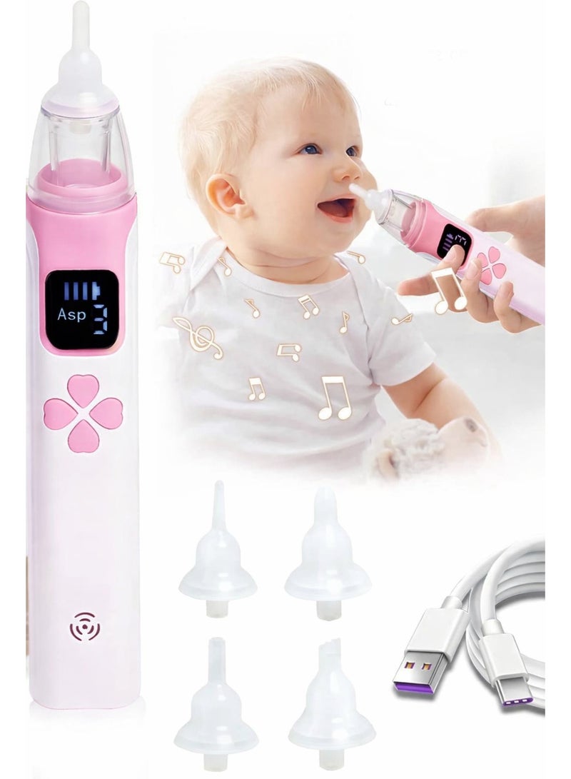 Kimaya Electric Silent Baby Nasal Aspirator Automatic Nose Cleaner With Silicone Nose Tips Music Soothing Function Rechargeable Portable Nasal Aspirators (Pink) - Image 1