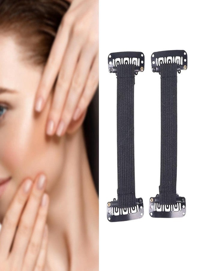 Cauaoa 2 Pcs Black Short Portable Facelift Bands, Reusable Hairpin Facial Lifting Bands Adjustable Elastic Stretching Strap for Hair Eyes Wrinkle Removal Bandage,Women's Fashion Headbands - Image 4