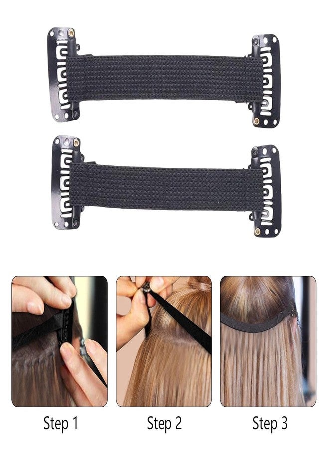 Cauaoa 2 Pcs Black Short Portable Facelift Bands, Reusable Hairpin Facial Lifting Bands Adjustable Elastic Stretching Strap for Hair Eyes Wrinkle Removal Bandage,Women's Fashion Headbands - Image 5