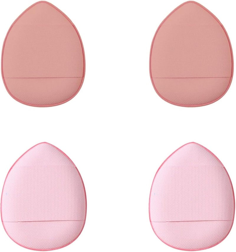 Hermania 4 Pieces Finger-size Mini Air Cushion Droplet Makeup Sponge for Setting Under Eyes Loose Powder & Concealer Cream Products Premium Latex Free for Flawless Wet/Dry Application (Pink/Cashmere)