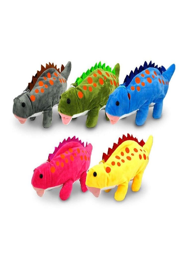 Eckek - Organizer Animal Dinosaur Student Pen Bag Plush Pencil Bag Dinosaur Pencil Case Storage Bag - Image 1