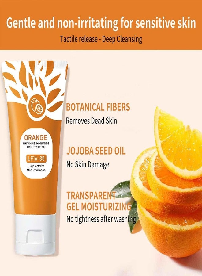 Omexry Orange Exfoliating Gel Scrub, Deep Cleansing Moisturizing Scrub with Enzymes, Purifying Exfoliating Gel for Face & Body, Facial Exfoliator Cleanser to Remove Blackheads (1PC, 1 - Image 4
