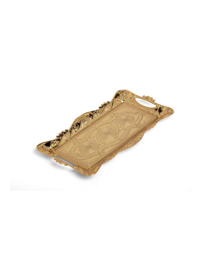 Squalo Modern Decorated Tray Gold 17x33cm - Image 1
