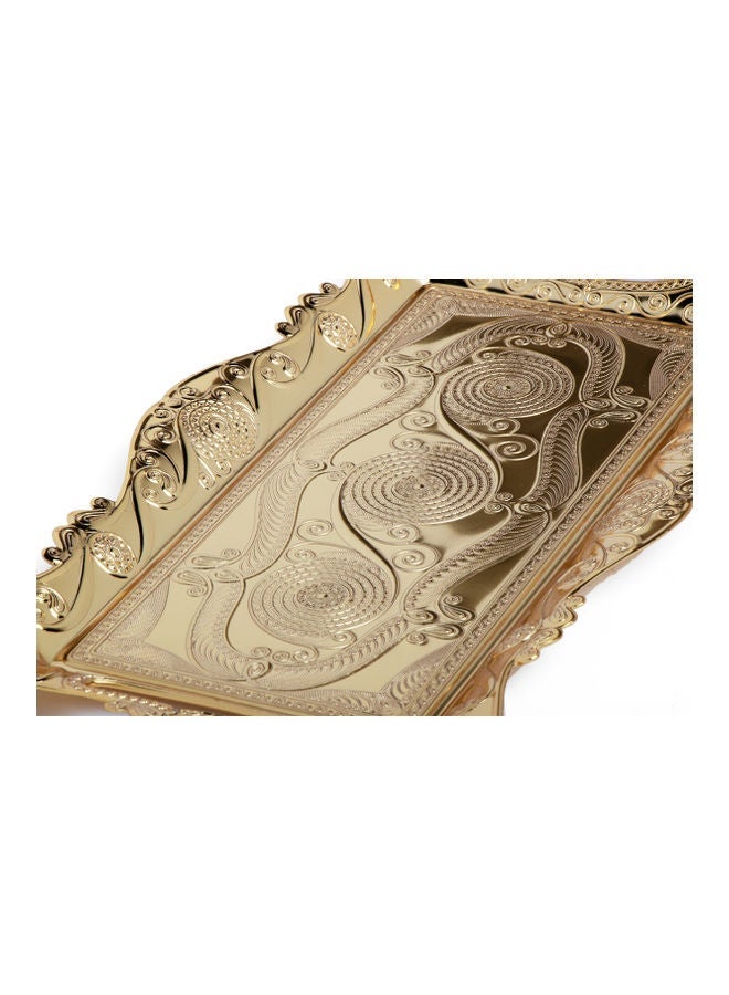Squalo Modern Decorated Tray Gold 17x33cm - Image 3