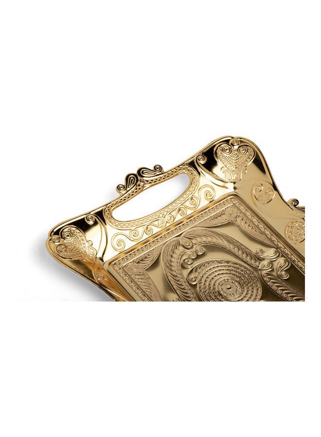Squalo Modern Decorated Tray Gold 17x33cm - Image 2