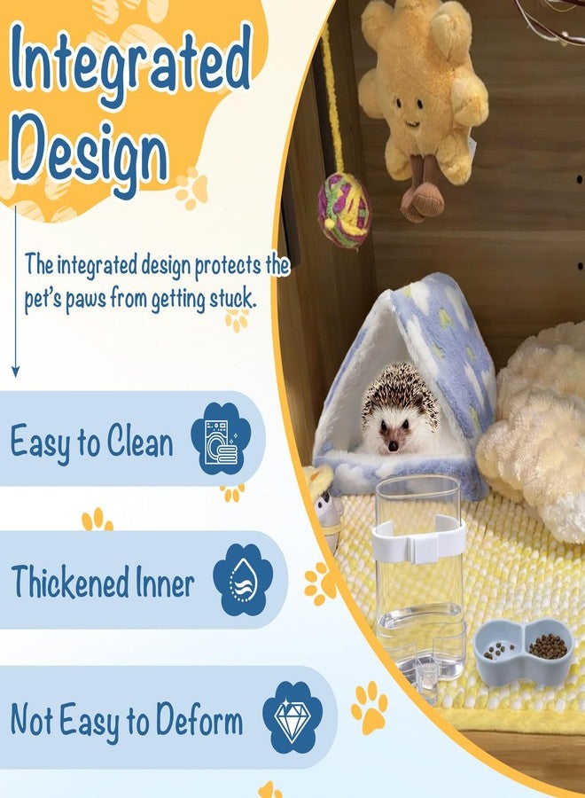 Niuohoy Hedgehog Bed Cave Nest Hideout Hedgehog Accessories Ball Toy Pet Water Dispenser and Pet Bowl, Washable Warm Small Animals House Cage Accessories for Hedgehogs Guinea Pigs Hamsters - Image 4