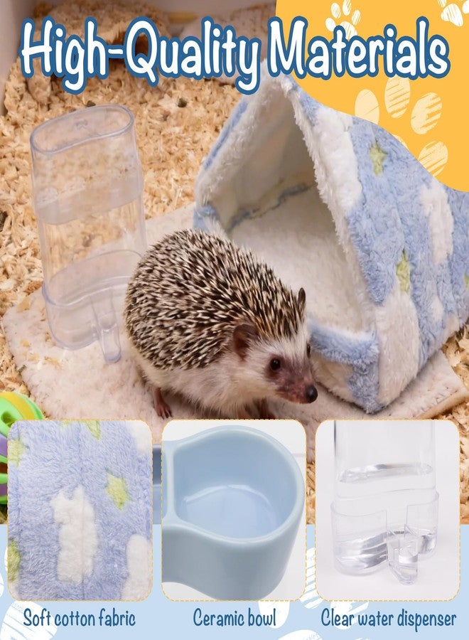 Niuohoy Hedgehog Bed Cave Nest Hideout Hedgehog Accessories Ball Toy Pet Water Dispenser and Pet Bowl, Washable Warm Small Animals House Cage Accessories for Hedgehogs Guinea Pigs Hamsters - Image 3