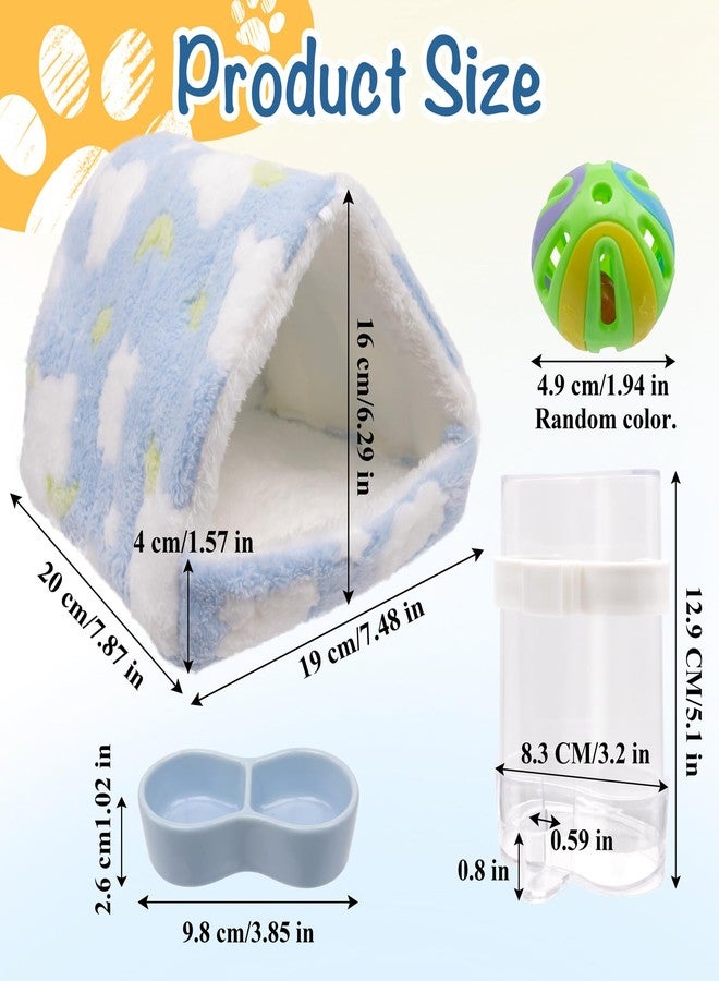 Niuohoy Hedgehog Bed Cave Nest Hideout Hedgehog Accessories Ball Toy Pet Water Dispenser and Pet Bowl, Washable Warm Small Animals House Cage Accessories for Hedgehogs Guinea Pigs Hamsters - Image 2