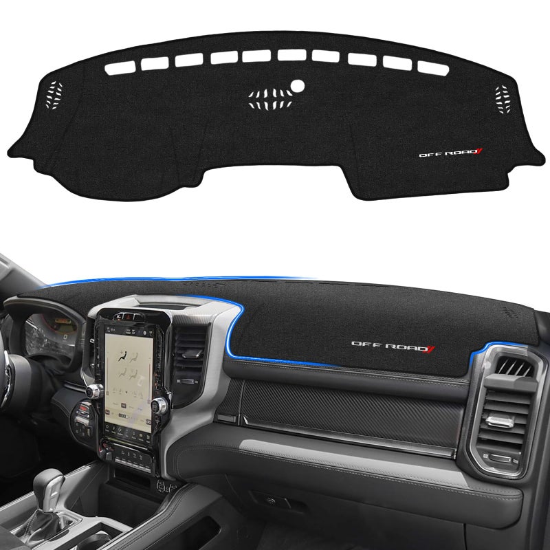 YIZHUOMY Dashboard Cover for Dodge RAM 150025003500 20192022 2023 2024 2025 Suede Dash Board Cover Dash Mat Protector Compatible with RAM Interior Dash Covers Decoration Accessories Without HUD