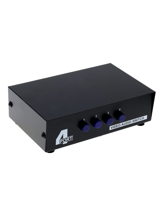 Optimal Shop 4 Port Input 1 Output Audio Video AV RCA Switch 4-ways Selector Splitter Box - Image 1